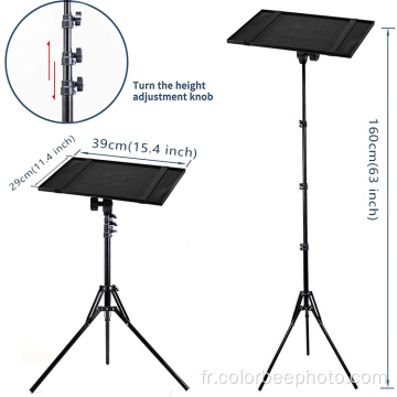 Trépied réglable Projecteur au sol Support avec plateau en métal